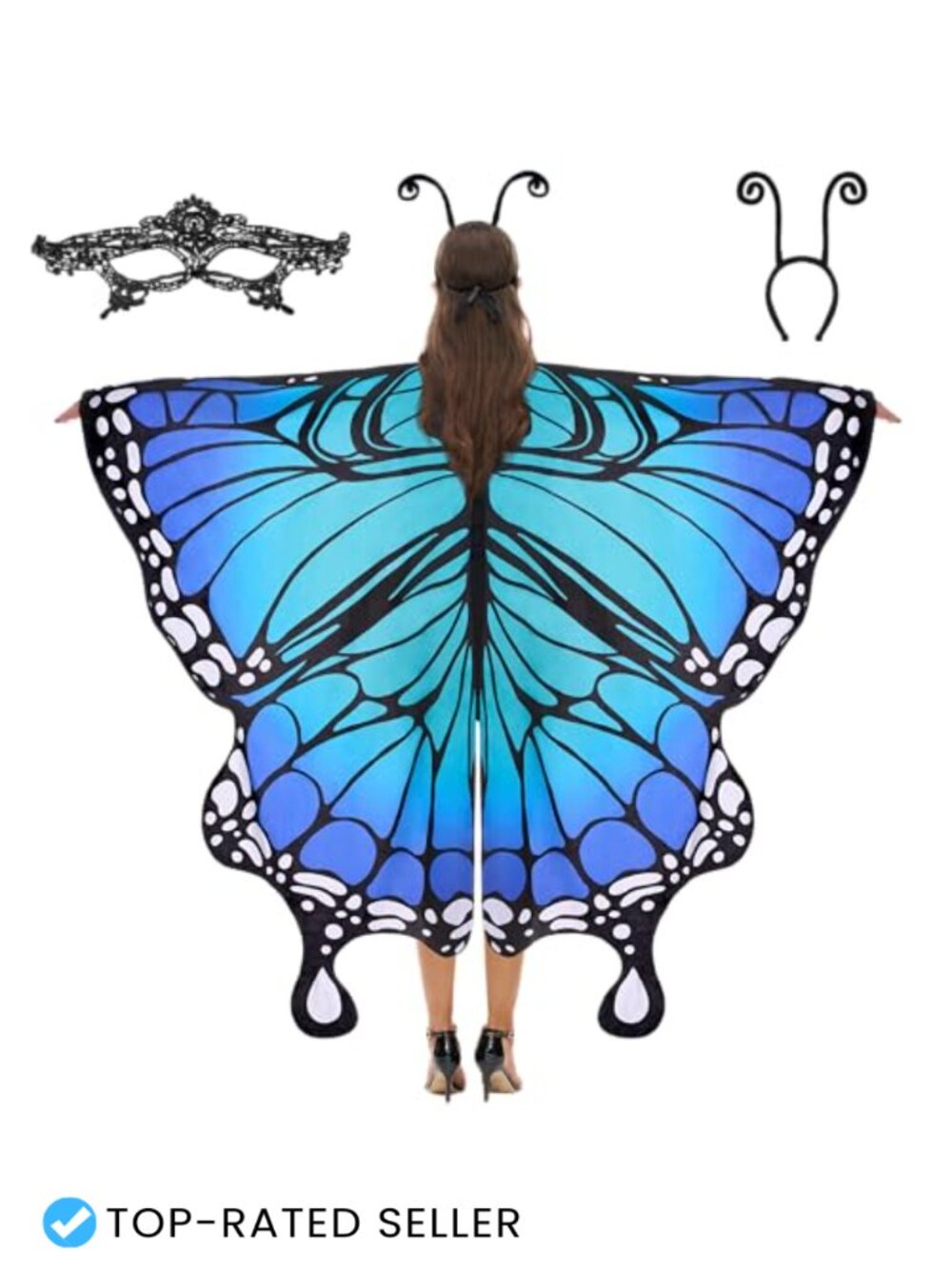 Butterfly Wings Costume Adult Halloween Cape Shawl Fairy Accessory